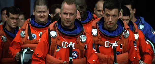 Bruce Willis y compañía en "Armageddon", uno de los filmes del género más taquilleros. 