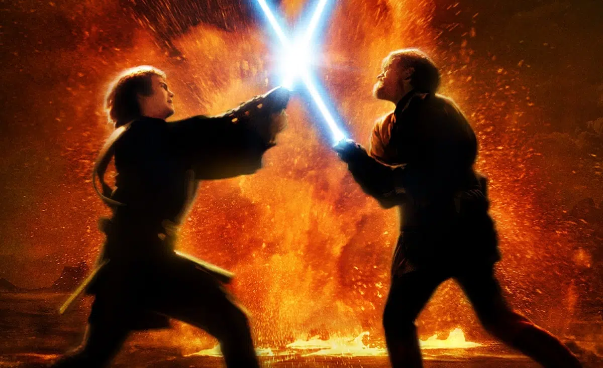 La pelea entre Darth Vader y Obi Wan cierra la trilogía moderna.
