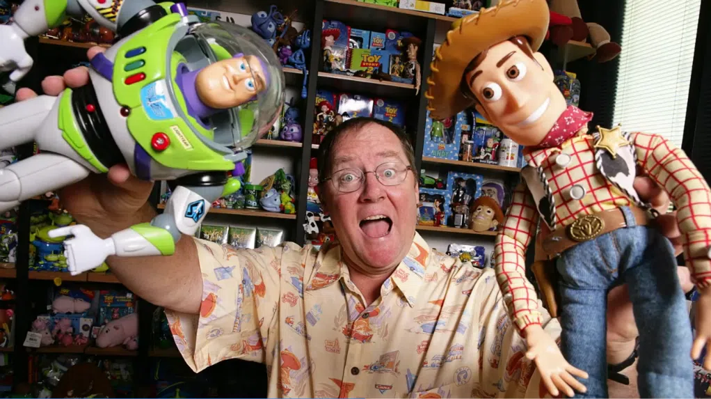 John Lasseter con Woody y Buzz.