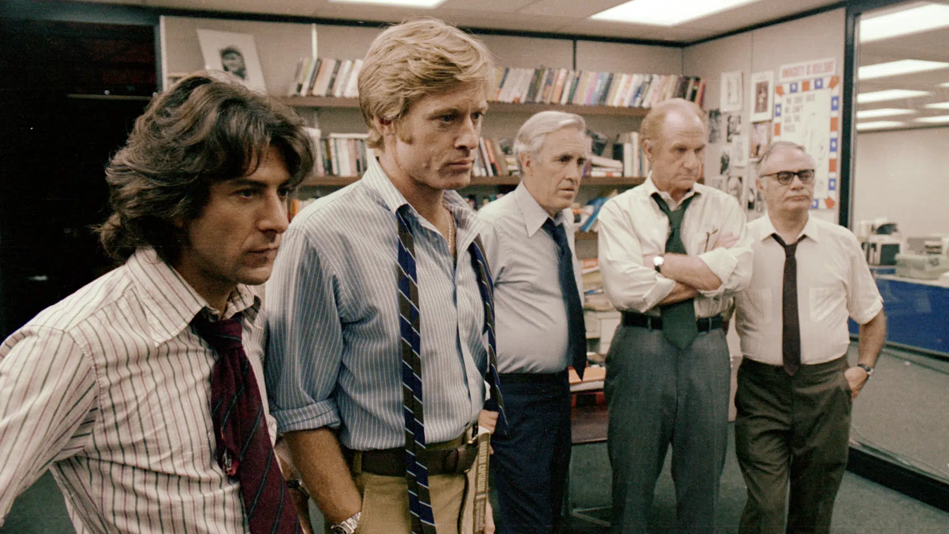Junto a Hoffman, Robert también interpretó a un periodista en “Todos los hombres del presidente”.